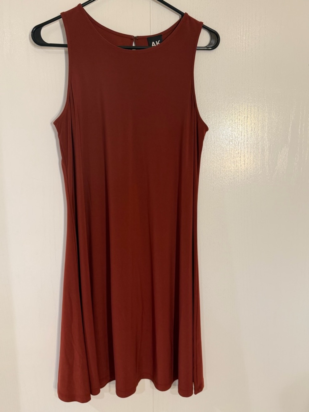 Anne Klein Sleeveless Mini Dress in Rust Brown